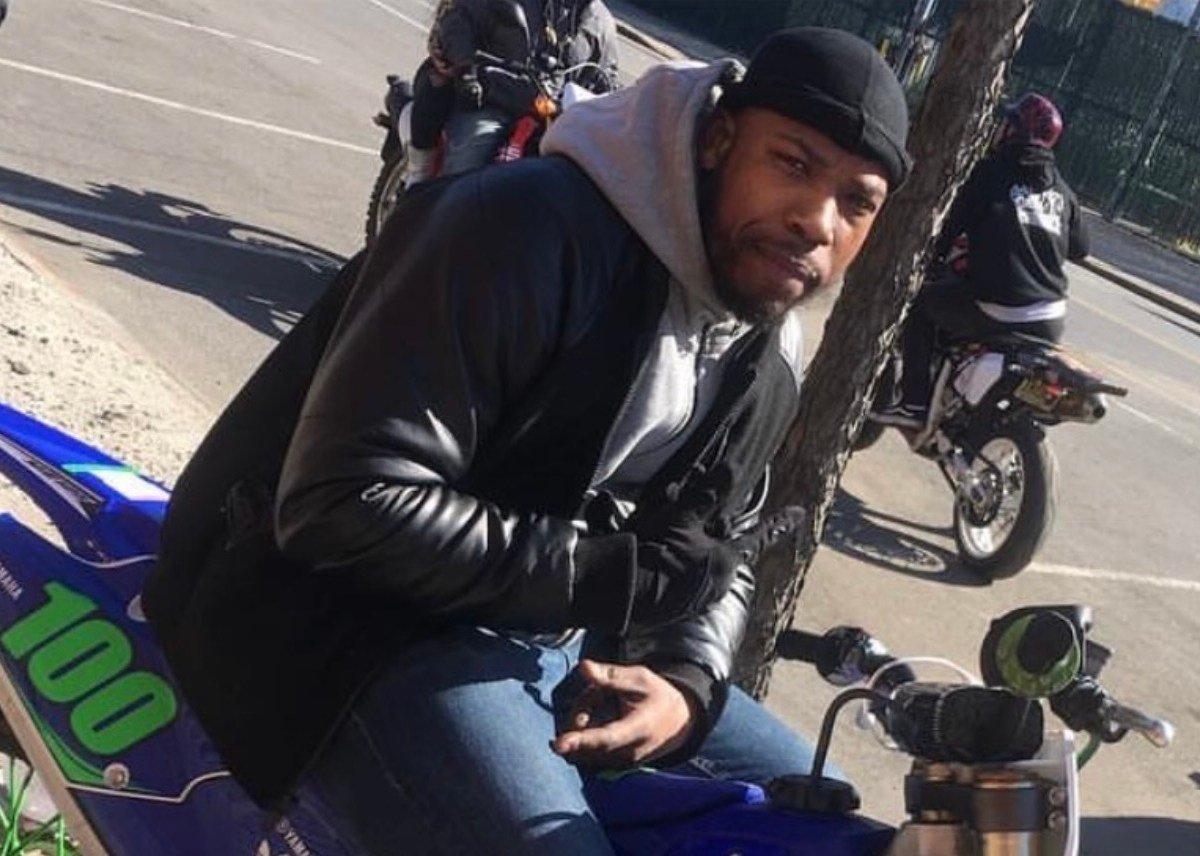 Samuel Williams sits on his motorbike in an undated photo